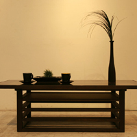 センターテーブル130幅 無垢材ナラ(ナチュラル/ウェンジ)