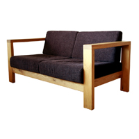 2人掛けソファー[レッセ]ファブリック＆木製ソファー